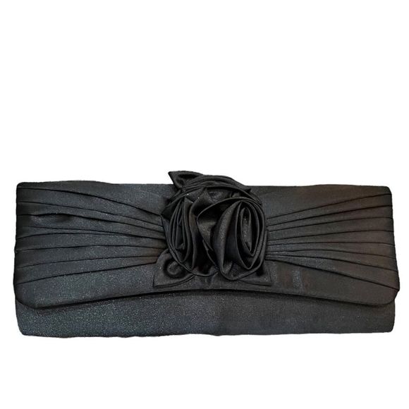 Aldo black with rose design in front purse - Picture 2 of 4